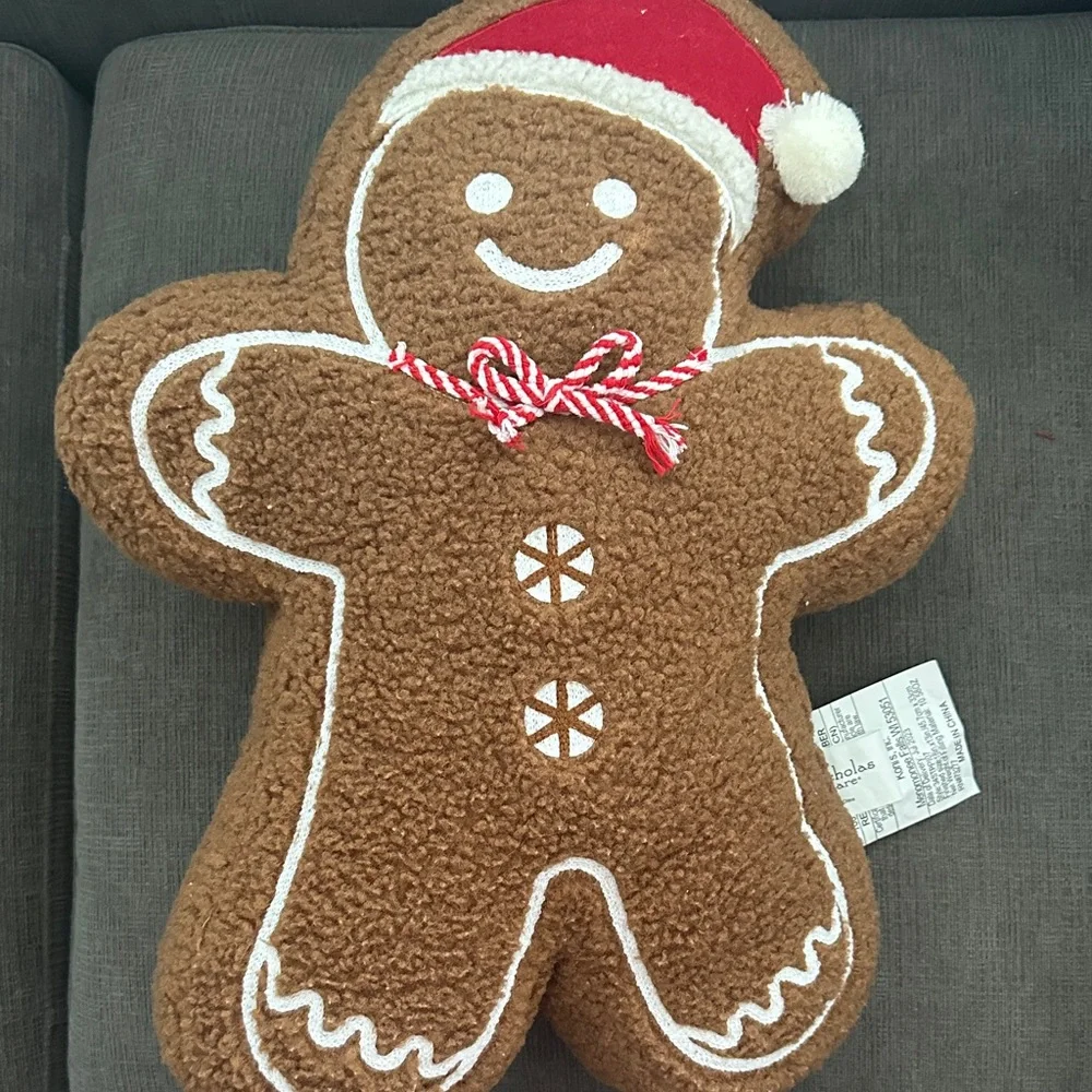 Festive Gingerbread Man Pillow